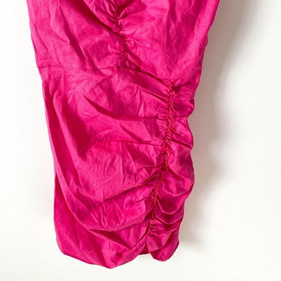 Zara Linen Blend Beaded Draped V Neck Mini Dress NWOT Size Small - Picture 8 of 12